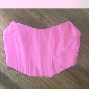 White Fox Boutique Pink Strapless Corset Top